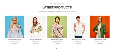 Products carousel 5 columns