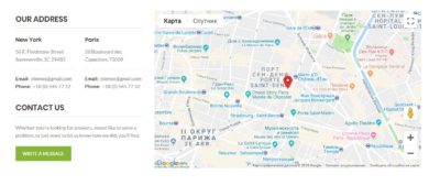 Contacts + popup + Google map