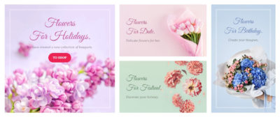 Flowers banners grid